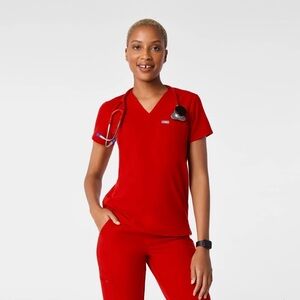 *SOLD* FIGS women’s Red Catarina One-Pocket Scrub Top™ - S / Red
